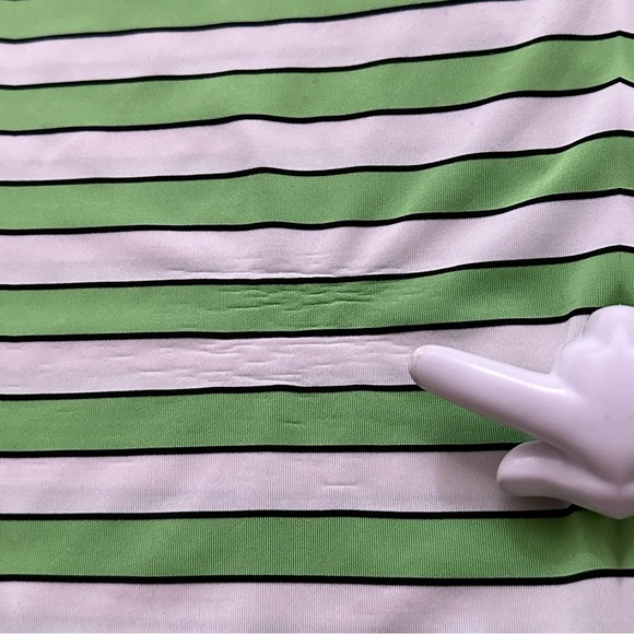 RLX Ralph Lauren Polo Shirt Mens Size M Short Sleeve Golf Stretch Green Striped - Picture 7 of 7